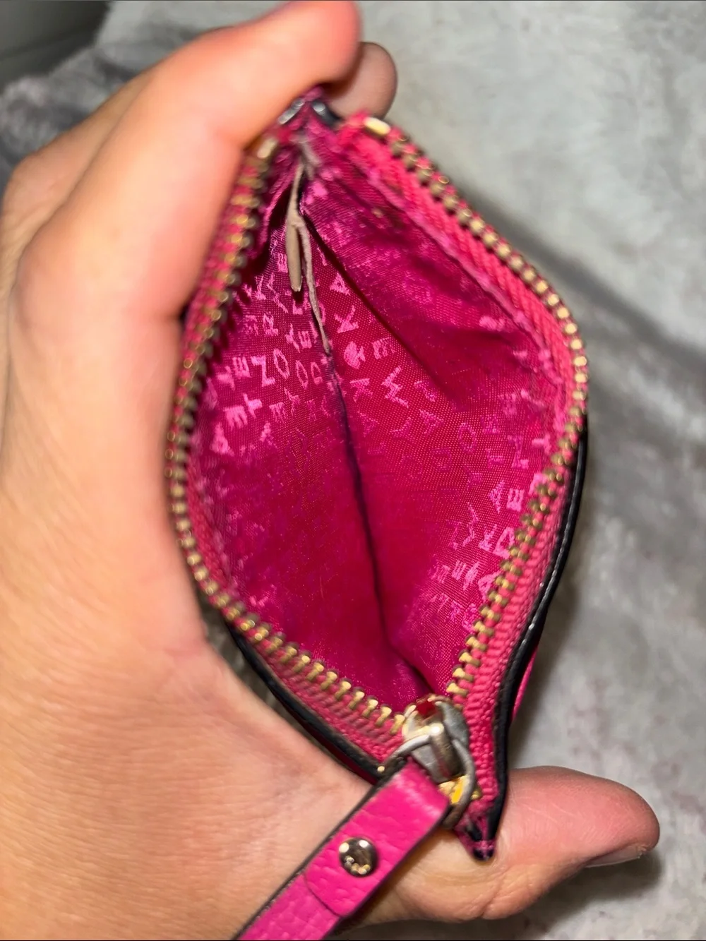 kate spade Fuchsia Leather Zip Card Wallet